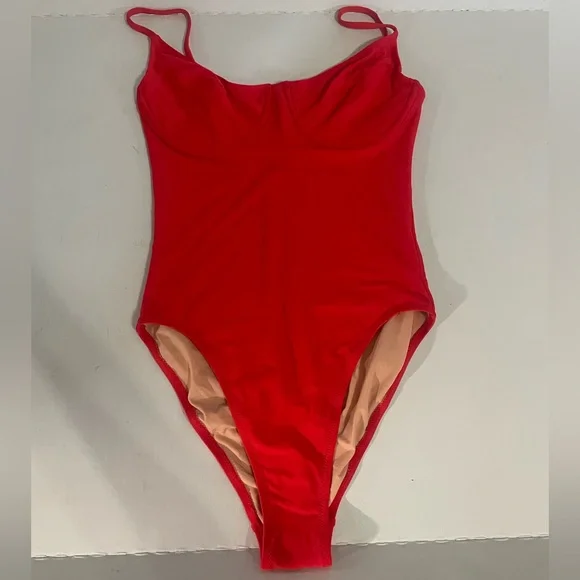 NWT J.CREW Underwire One-Piece Swimsuit Sz. 8 Red - Picture 5 of 7